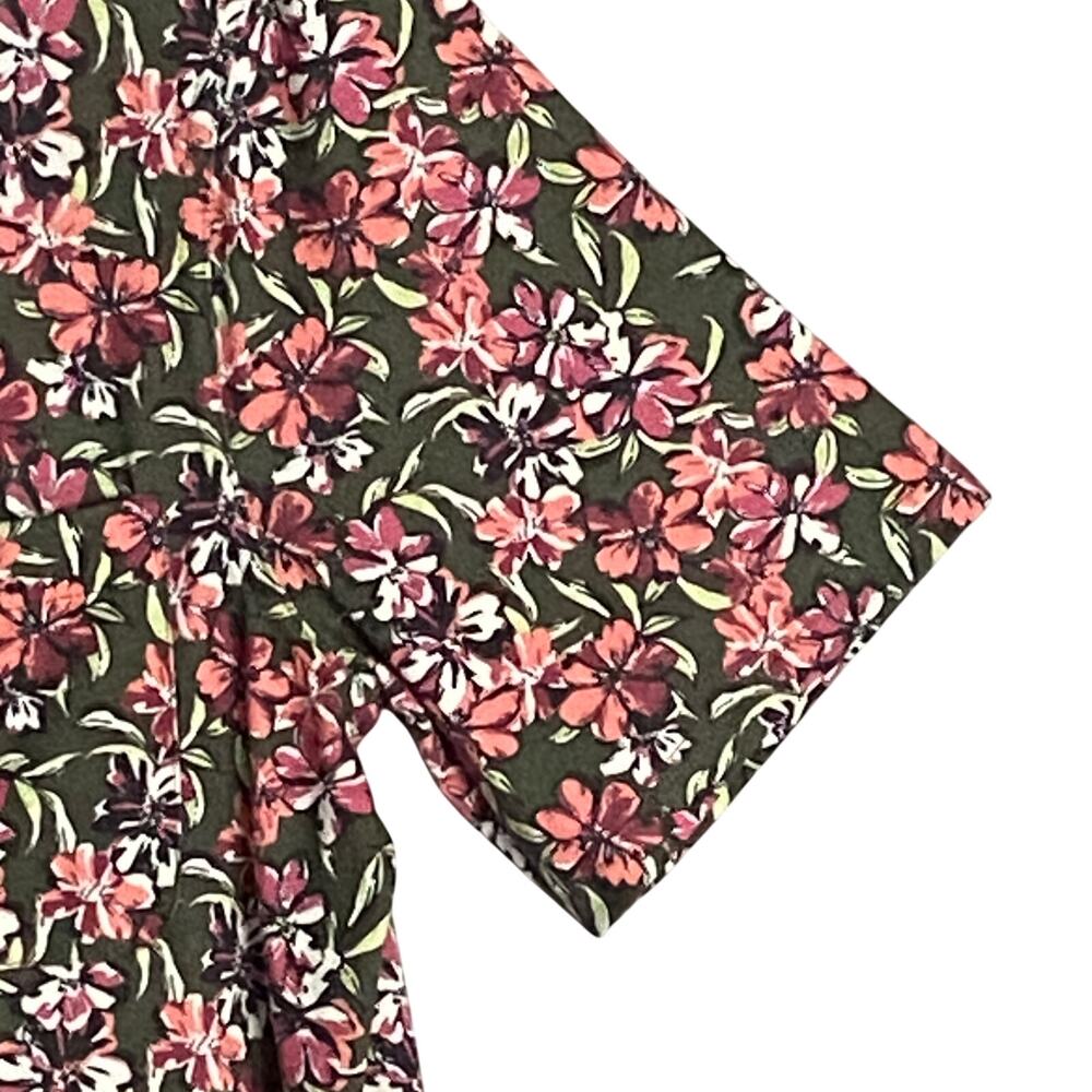 Rowm Men's Shirt Medium Casual Short Sleeve Pockets Pink Gray Floral UPF 30+ NEW - Picture 5 of 15